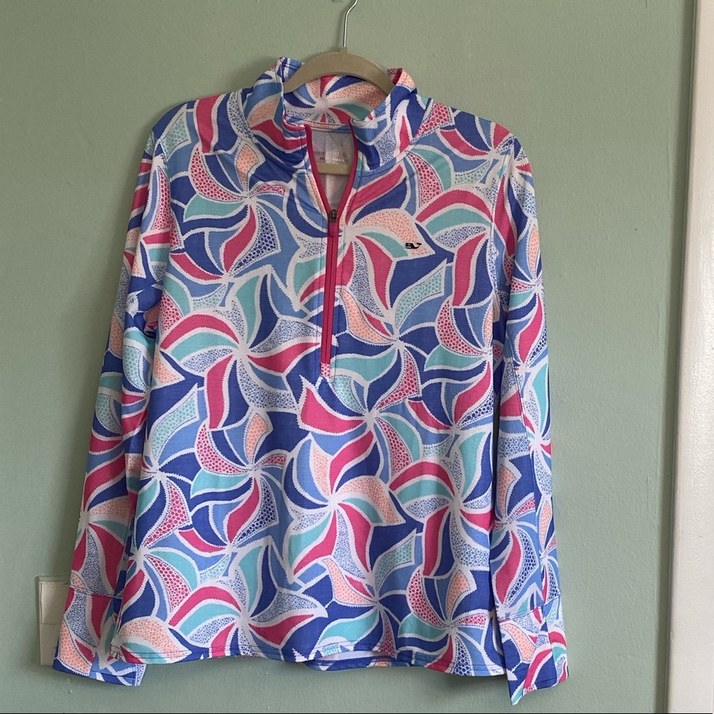 NWOT Vineyard Vines Rare Print 1/4 Zip Performance Size L